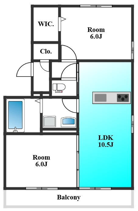 高崎市中居町４丁目のアパートの間取り