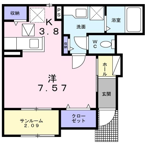 ロジュマン堀之内の間取り