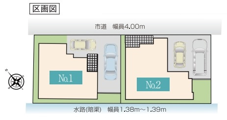 【１号棟】越谷市下間久里新築戸建ての区画図