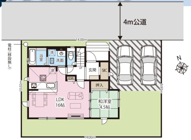 越谷市大竹新築戸建ての区画図