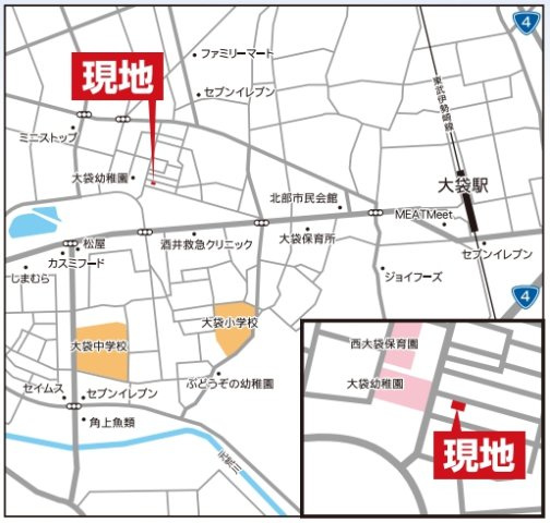 越谷市大竹新築戸建ての地図