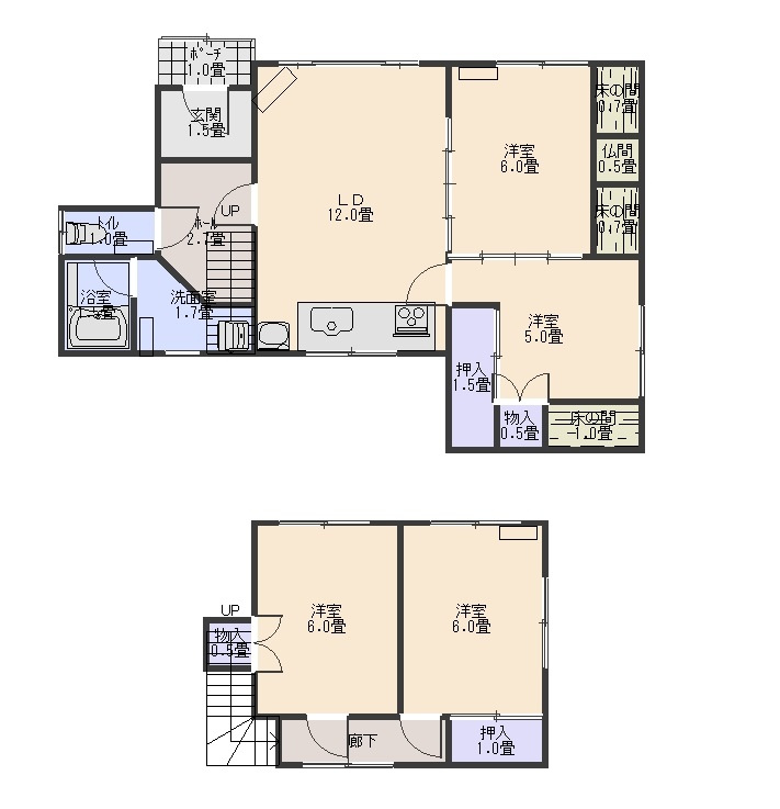 春採2丁目25借家の間取り