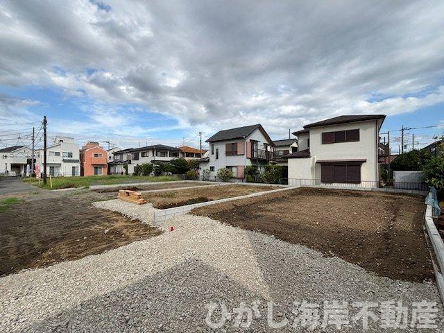 茅ヶ崎市美住町　新築戸建　全6棟の外観|9月16日撮影　建築前　現地外観