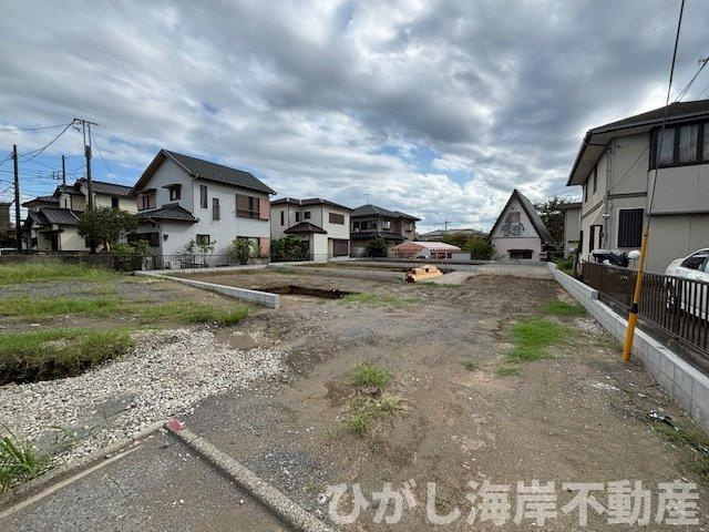茅ヶ崎市美住町　新築戸建　全6棟の外観|9月16日撮影　建築前　現地外観
