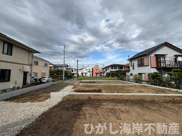 茅ヶ崎市美住町　新築戸建　全6棟の外観|9月16日撮影　建築前　現地外観