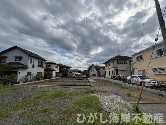 茅ヶ崎市美住町　新築戸建　全6棟の外観|9月16日撮影　建築前　現地外観