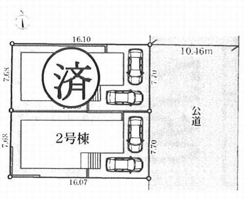 逗子市沼間５丁目　新築戸建全2棟　2号棟の区画図