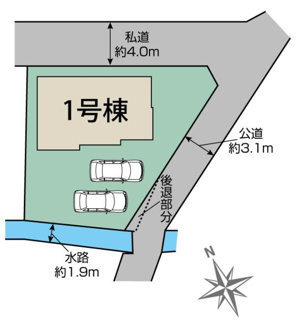 【区画図】 | 【仲介手数料無料！！】日野市新井1丁目　新築戸建て（全1棟）1号棟　5680万円