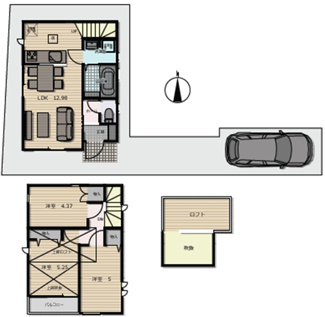 【間取り】 | 立川市砂川町1丁目　新築戸建　【全2棟】