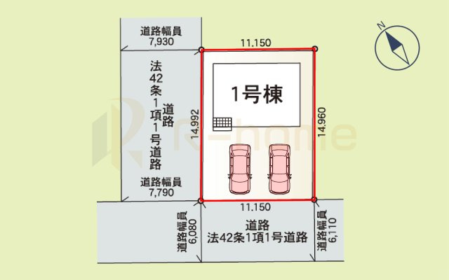つくば市森の里第6　新築戸建て　1号棟の区画図|大きなお買い物だからこそ、メリット・デメリットを伝えさせて頂きます。
R-homeにお任せください♪