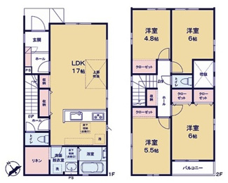 【間取り】 | 鶴ヶ島市南町1丁目　新築分譲　東武東上線『鶴ヶ島駅』徒歩25分　【南小学区】