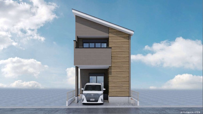 【外観パース】 | 大和市鶴間2期 新築戸建 全1棟