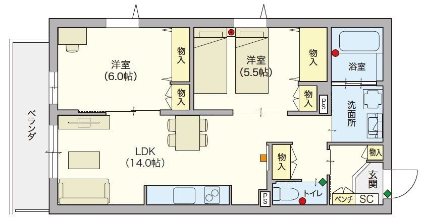 （シニア限定）グランビレッジ橋本の間取り