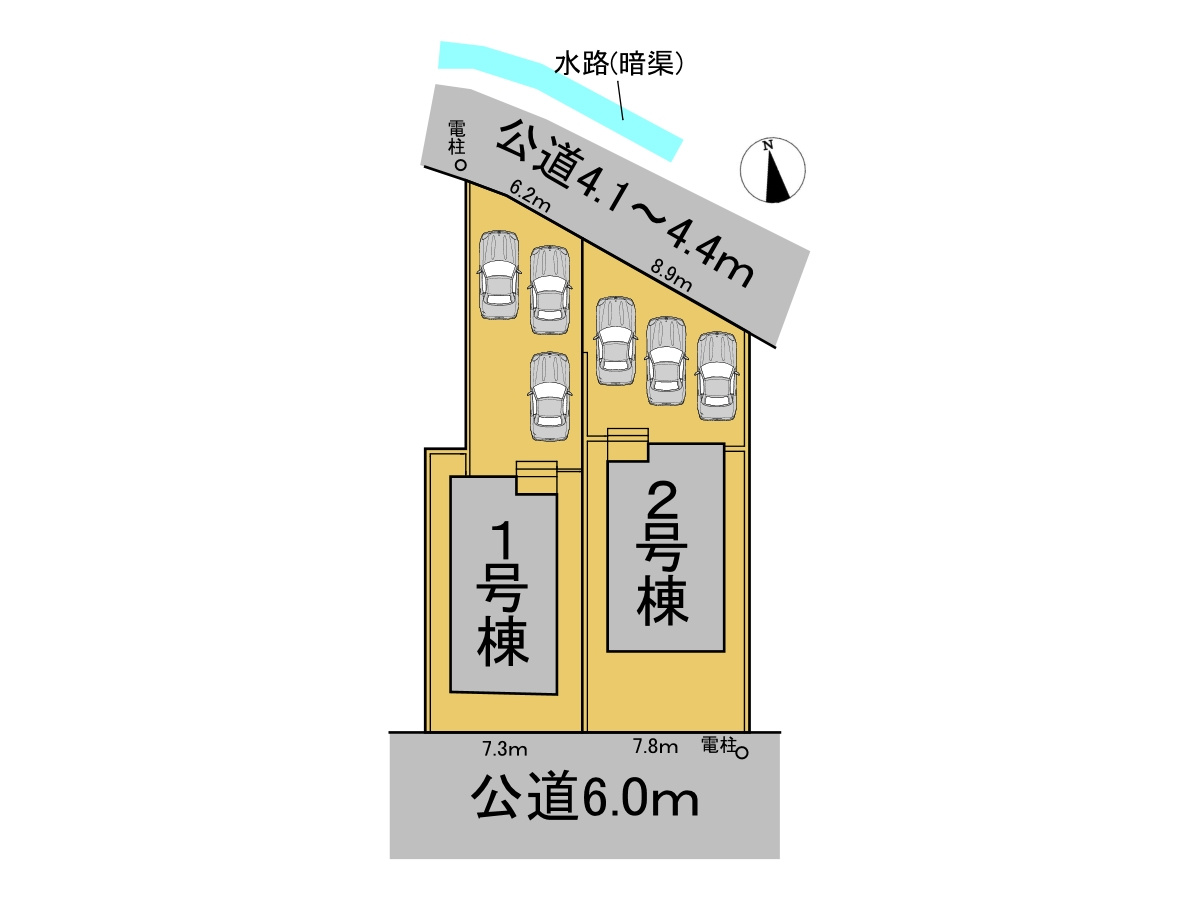 クワイエ　大垣市稲葉北3丁目第2　全2区画分譲の区画図|■区画図
■YAMADA電機の　ヤマダ不動産　株式会社リライフ　
いつでもお問合わせ下さい。