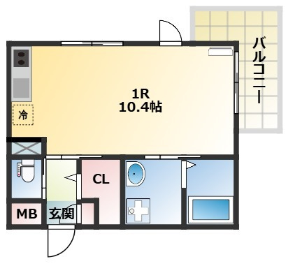 所沢市大字上安松のアパートの間取り