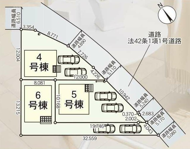 Cradle garden　鴻巣市筑波第5の区画図|図面と現況が異なる場合、現況を優先とします。【4号棟】