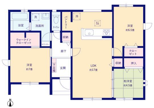 【間取り】 | 行田市矢場　 | １号棟間取り図