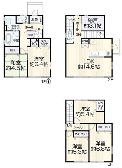 【間取り】 | 姫路市東雲町５丁目　中古戸建 | 5LDK＋納戸です。