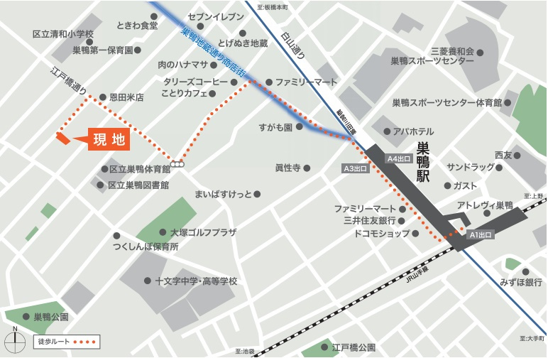 ＧＲＡＮＤ ＪＥＴＥ ＳＵＧＡＭＯ（グランジュテ巣鴨）の地図