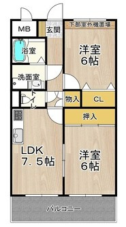 豊中市箕輪１丁目の賃貸マンションの間取り