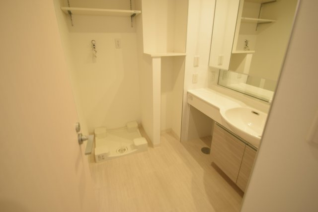 コンフォーティアの洗面所|洗濯機置き場あります！