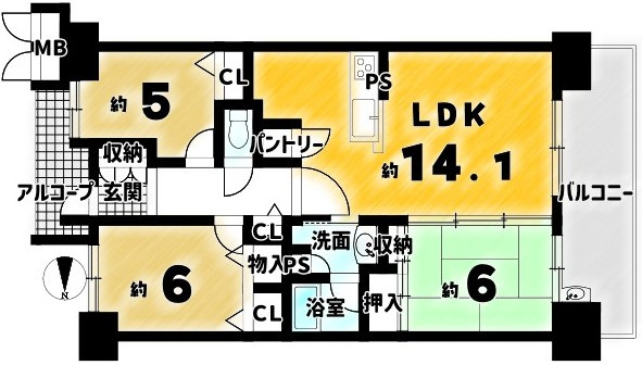 レスタージュ京都の間取り