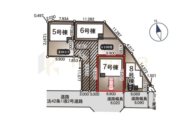 結城市結城第43　新築戸建て　7号棟の区画図|大きなお買い物だからこそ、メリット・デメリットを伝えさせて頂きます。
R-homeにお任せください♪