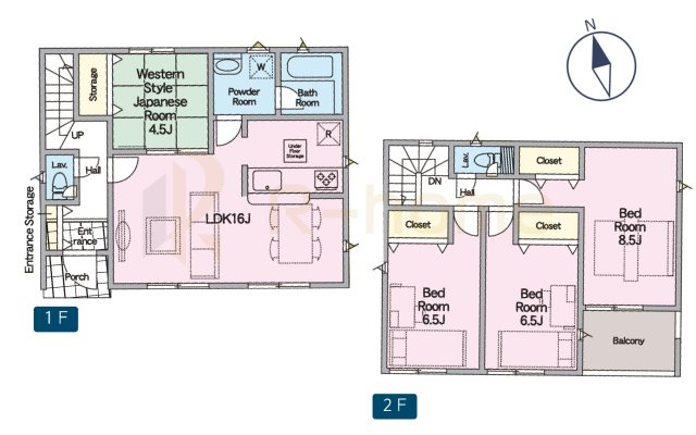 結城市結城第43　新築戸建て　7号棟の間取り|4LDK＋全居室収納、土地面積130.68m2、建物面積95.58m2