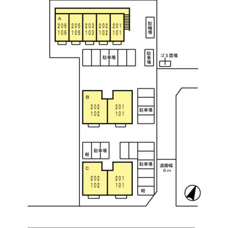 ミレニアムスクウェアA棟の区画図