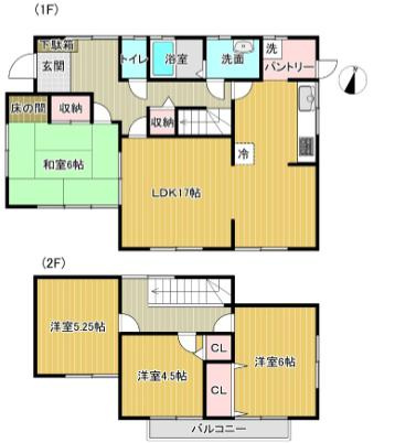 八王子市　北野台　中古戸建ての間取り|～全室南向き4LDK　陽当たり良好な間取りです～