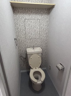 【トイレ】 | ドムール長居南館  | 上品な壁紙のトイレです。