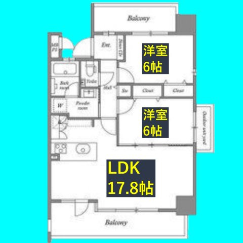 茶屋ヶ坂ライズの間取り