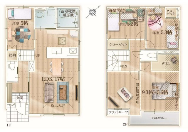 横浜市青葉区あざみ野南4丁目 新築戸建て【仲介手数料無料】カースペース2台の間取り