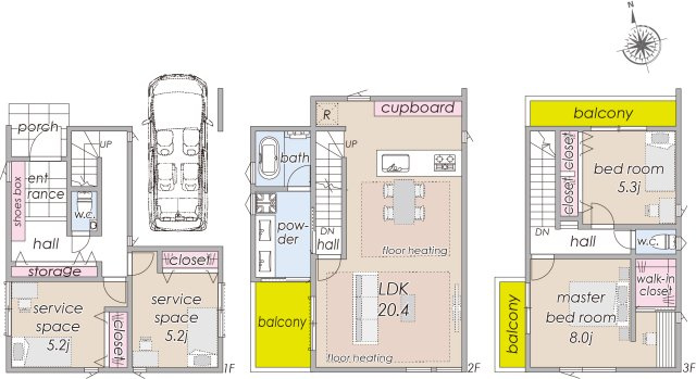 新築分譲［ミラクラス五本木Ⅱ］の間取り