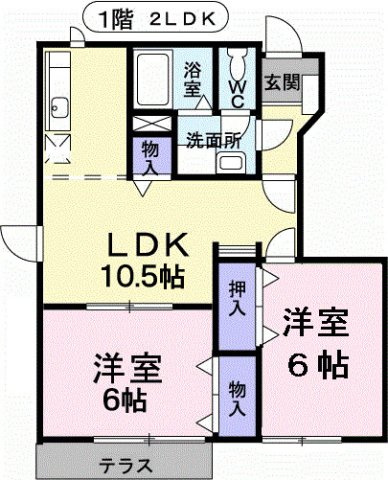 ヒルテラス　ウエストの間取り|間取図