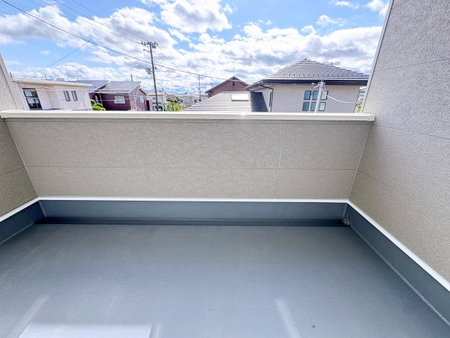新築戸建・新築建売　郡山市字城清水【耐震+制震】桜小・郡山三中のバルコニー|インナーバルコニーは天候に左右されずに、プライベートな空間でくつろぎや洗濯物干しに最適！