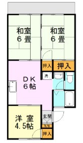 熊本市中央区　一棟アパートの間取り