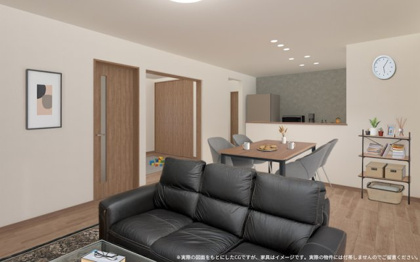 【完成予想図】 | 【LDK　イメージパース】
※画像は設計図面を基に作成したイメージです。
