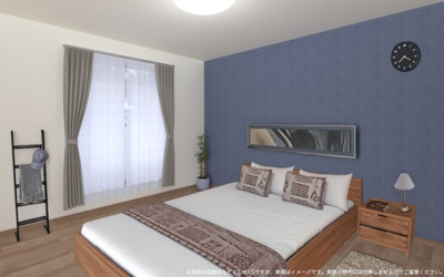 【完成予想図】 | 【主寝室　イメージパース】
※画像は設計図面を基に作成したイメージです。