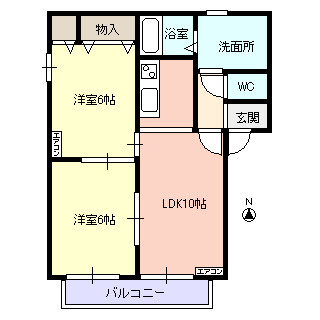シャーメゾン北町B棟の間取り