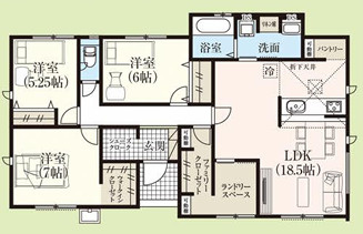 【間取り】 | 高崎市八幡町　平屋新築