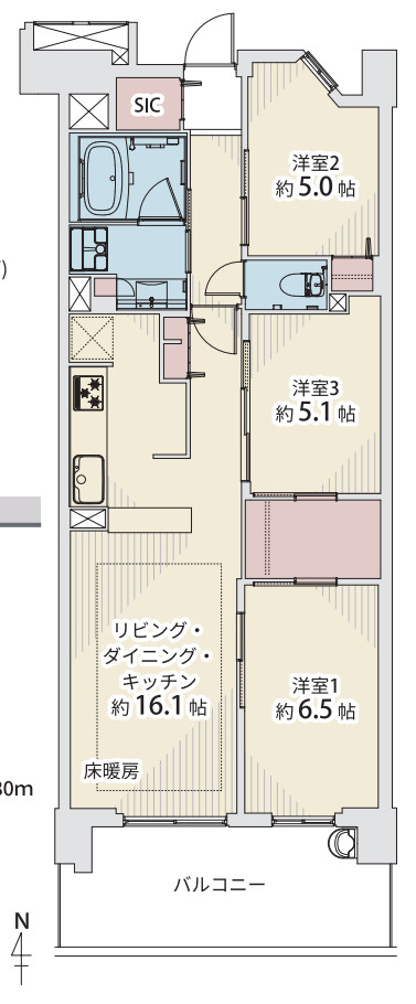 ブリリアシティ横浜磯子H棟【仲介手数料無料】の間取り