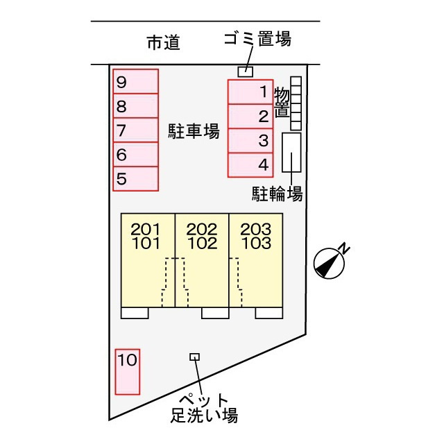 岐阜市日野北２丁目のアパートの駐車場