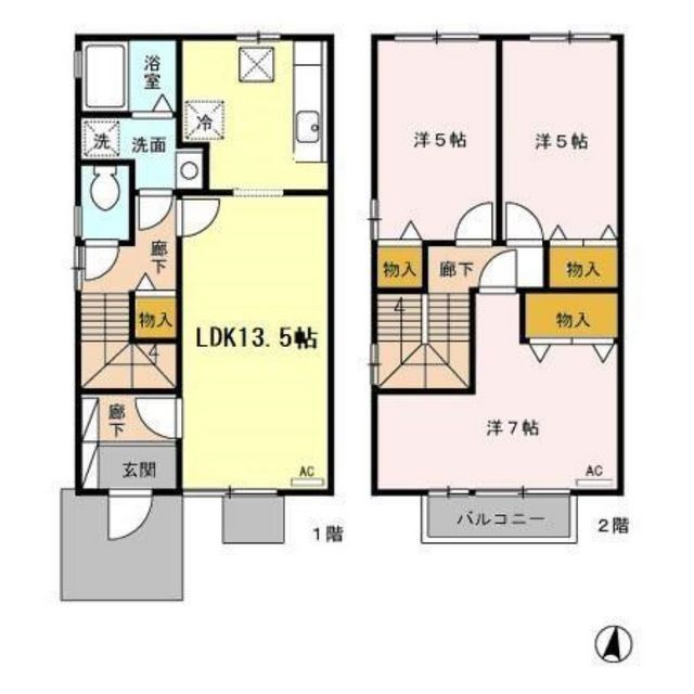 Ｂｅｌｌｅ　ｖｉｌｌｅ　長良　Ｃ・Ｄ・Ｅ・Ｆの間取り