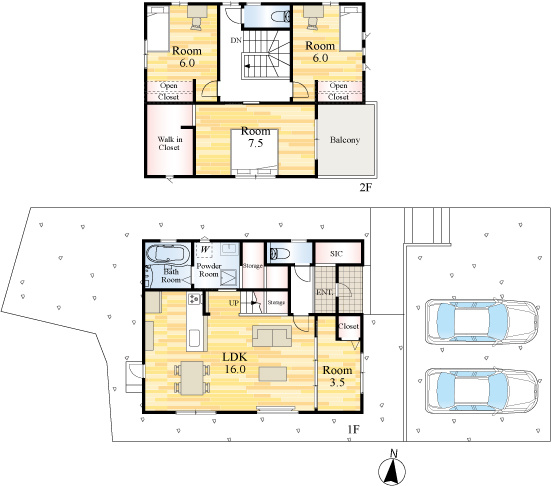 SUN COURTーサンコート－小倉南区沼緑町3丁目【小倉南区　新築戸建て】の外観パース|SUN COURTーサンコート－小倉南区沼緑町3丁目【小倉南区　新築戸建て】