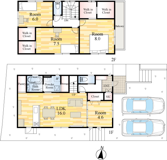 SUN COURTーサンコート－小倉南区沼緑町3丁目【小倉南区　新築戸建て】の間取り|SUN COURTーサンコート－小倉南区沼緑町3丁目【小倉南区　新築戸建て】