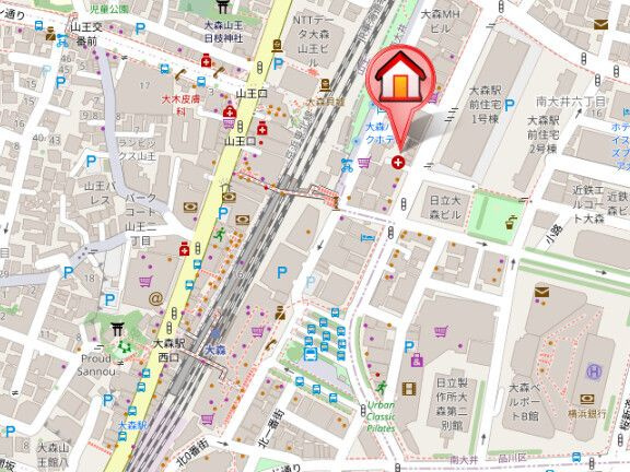 レジディア大森Ⅱの地図