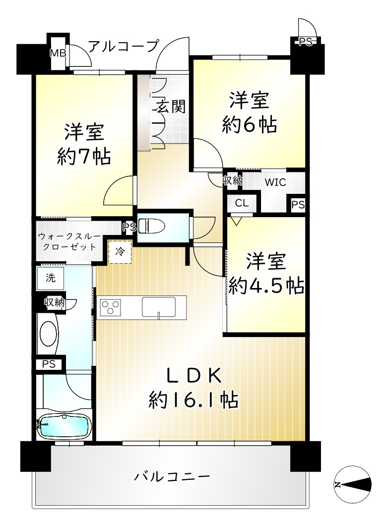サーパス松本高宮の間取り