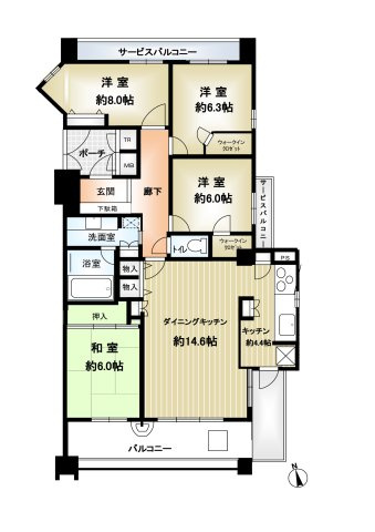 グランファースト千里桃山台8号棟の間取り