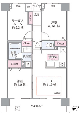 クレストフォルム浅草ブライトコートの間取り